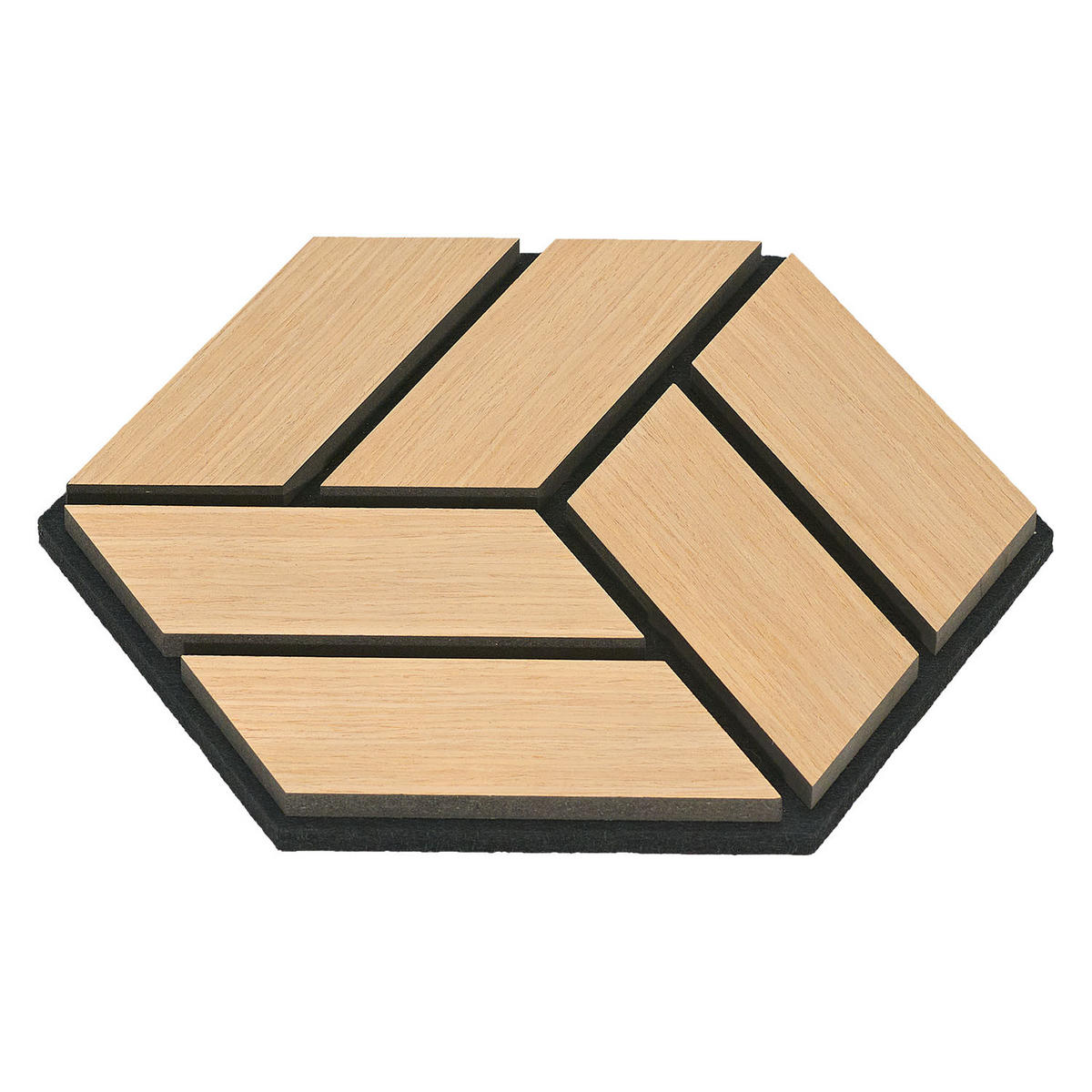 AKUSTIKPANEEL Hexagon Natur 4 Stück - Naturfarben, Holz (30/26/2cm) - Homestyle4u