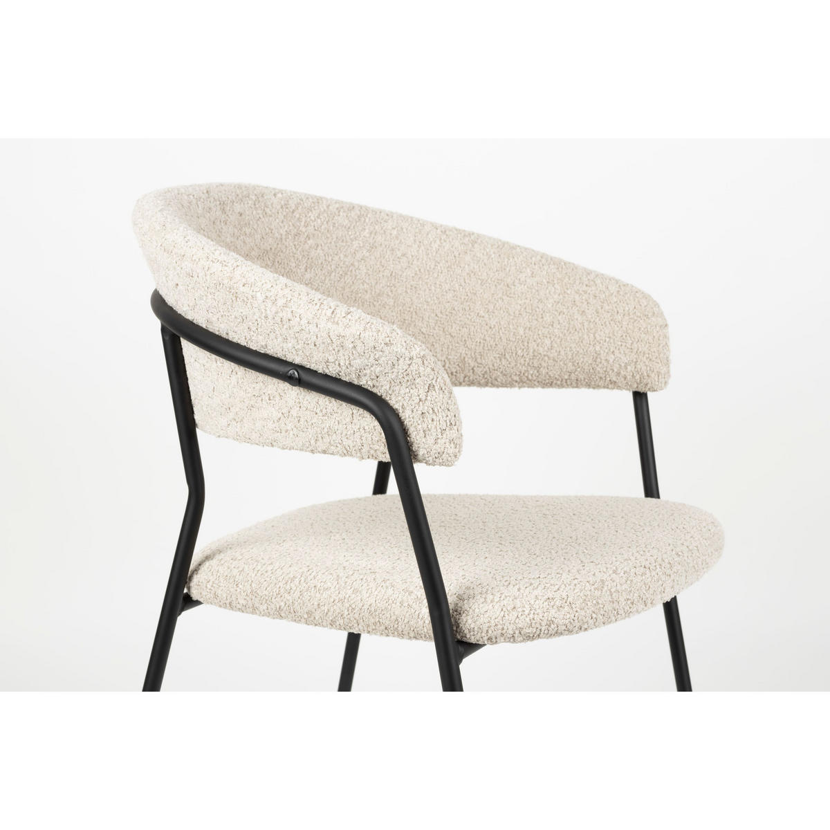 ESSZIMMERSTUHL Zeri Creme/ Schwarz - 2 er Set - Beige/Creme, Metall (59.5/79/51.5cm) - Housecraft Living