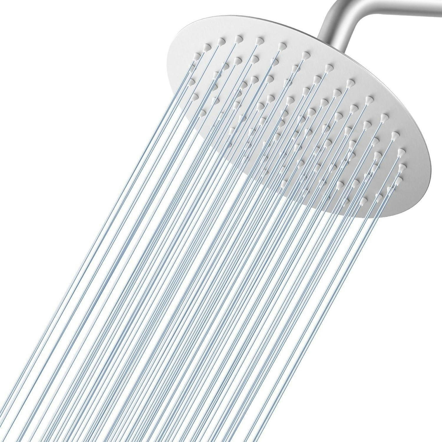DUSCHKOPF 20 cm Gebürstetes Nickel Wassersparend - Silberfarben, Metall (20.3/12.7/20.3cm)