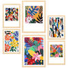 POSTER Set Mit 6 Farbenfrohe Inspiration Von Matisse A3 & A4 Rahmen Aus Hellem Holz - Beige, Papier (29/3cm) - Nacnic