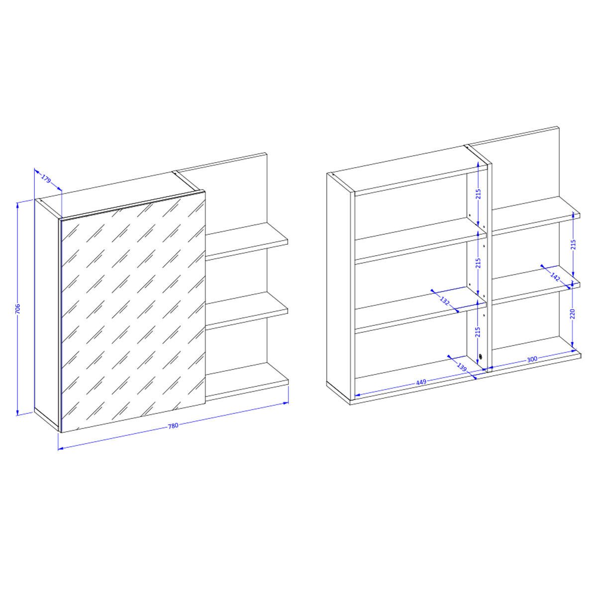 SKŘÍŇ 1DVEŘOVÁ Sophéa Bílá - bílá, kompozitní dřevo (78/70.6/18cm) - Petits-meubles