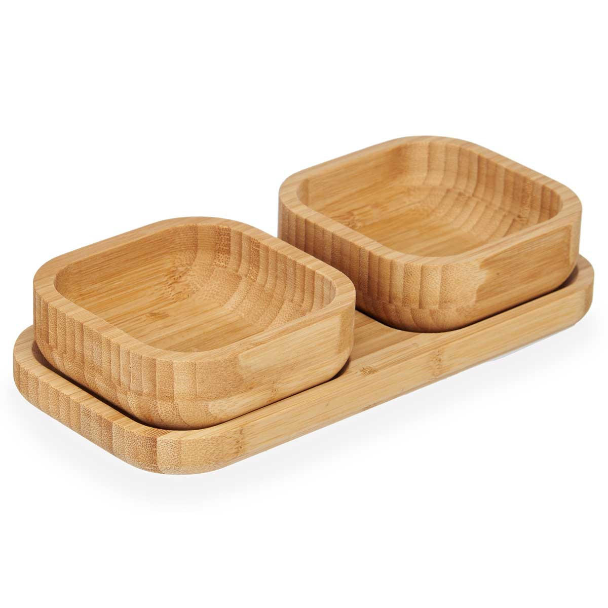 HOLZSCHALEN Bambusbrett 11/23/4,5 cm 3er-Set - Braun, Naturmaterialien (23cm) - Kinvara