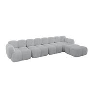 ECKSOFA modulares Sofa Rechts Miko-L3 390x205x75 Creme Cord - Schwarz/Mokka, Holzwerkstoff/Kunststoff (390/205cm) - ALTDECOR
