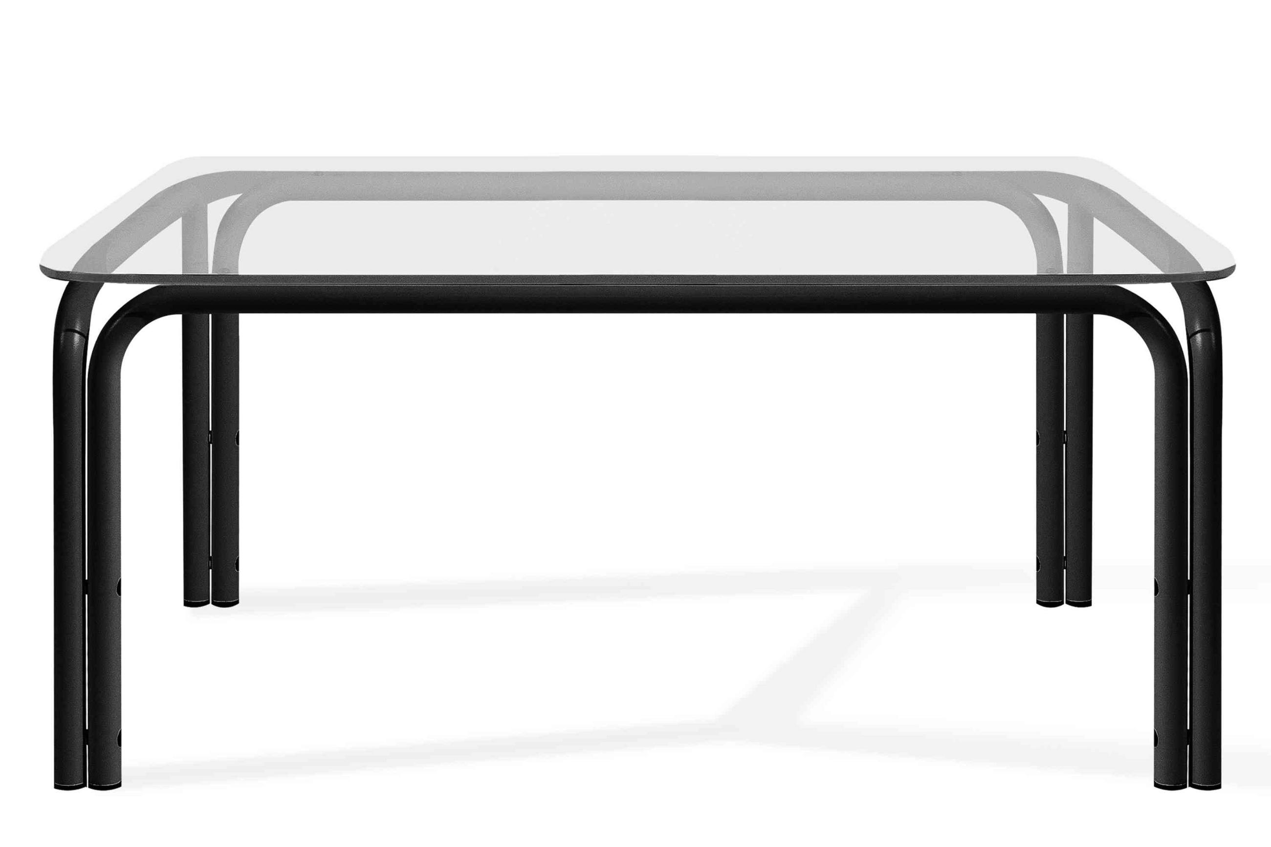 GARTENTISCH RAMBE Stahlrahmen, LOFT, Anthrazit - Dunkelgrau, Glas/Metall (65/95/41.5cm) - KONSIMO®