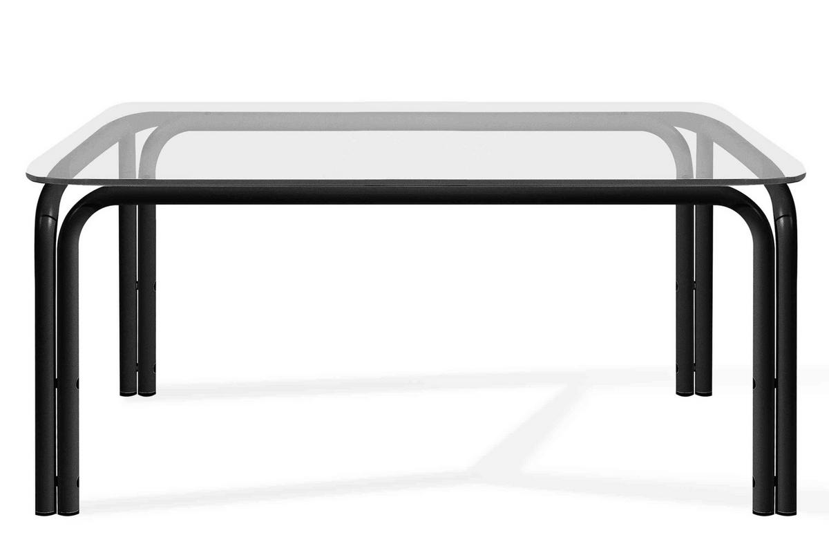 GARTENTISCH RAMBE Stahlrahmen, LOFT, Anthrazit - Dunkelgrau, Glas/Metall (65/95/41.5cm) - KONSIMO®