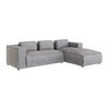 ECKSOFA Nova Hellgrau Cord, Ottomane rechts - Hellgrau/Schwarz, Holz/Kunststoff (262/176cm) - S-Style Möbel