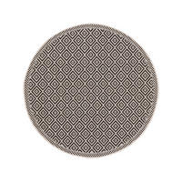 OUTDOORTEPPICH rund Cleo Weiß/Schwarz ø 120 cm rund - Weiß, Kunststoff/Textil (120/120cm) - benuta Nest