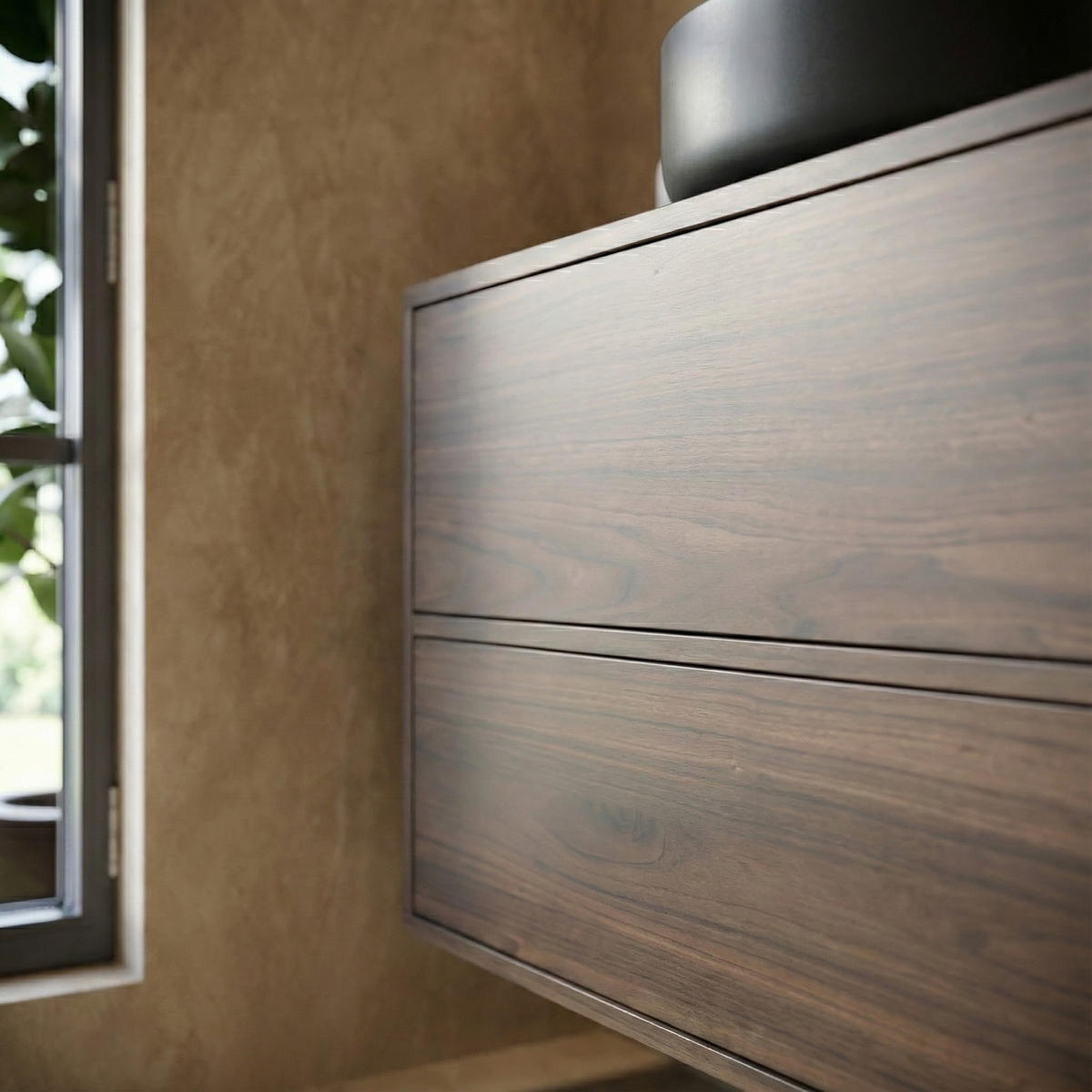 BADMÖBEL-SET Mali 2 Teile Walnuss Braun - 80 x 46 x 49 cm - Walnussfarben, Holz (80/49/46cm) - Badplaats