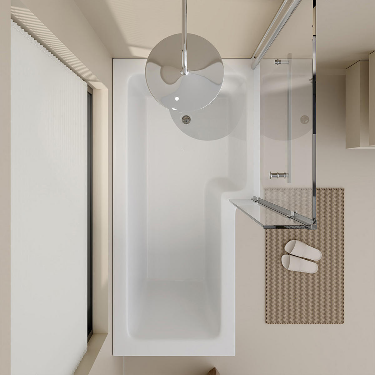 BADEWANNE ELARA - Seitenauslage: Links - Weiß, Keramik (170/53/85cm) - Home Deluxe