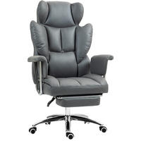BÜROSTUHL höhenverstellbar mit Fußstütze 74 x 65 x 120-128 cm Dark Gray - Dunkelgrau, Kunststoff (65/128/74cm) - Meubliv
