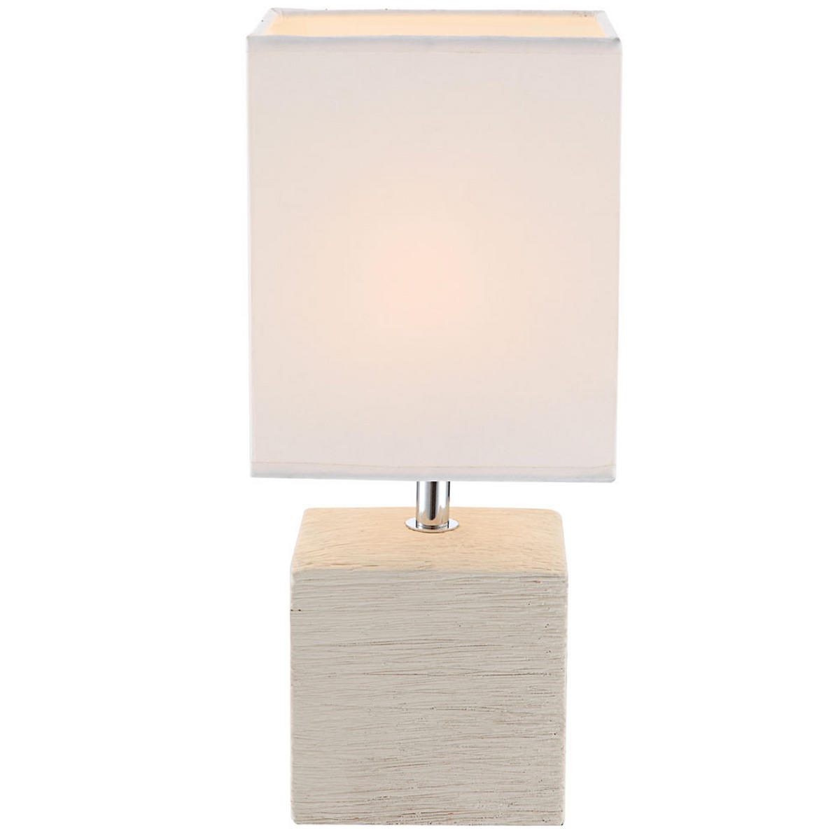 TISCHLEUCHTE Keramik Beige Weiß GERI 2er Set - Weiß, Textil (13/11/29cm) - Globo Lighting
