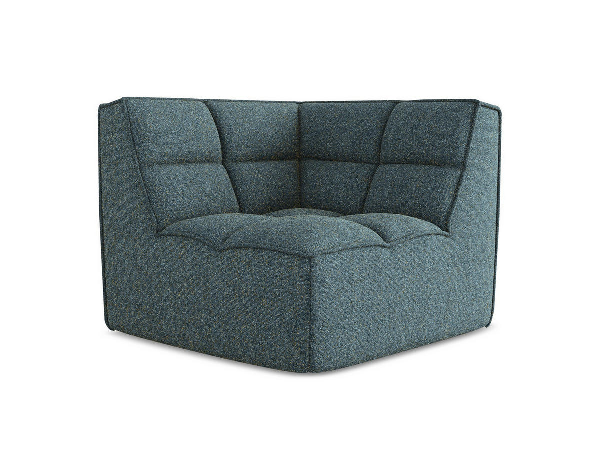 SOFAELEMENT Strukturstoff Stoff Blau - Blau/Blaugrau, Kunststoff/Textil (98/75/98cm) - Makamii