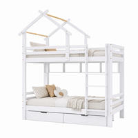 ETAGENBETT mit Schubladen und Regalen 90x200 cm Weiß - Weiß, Holz (90/200cm) - Meubliv