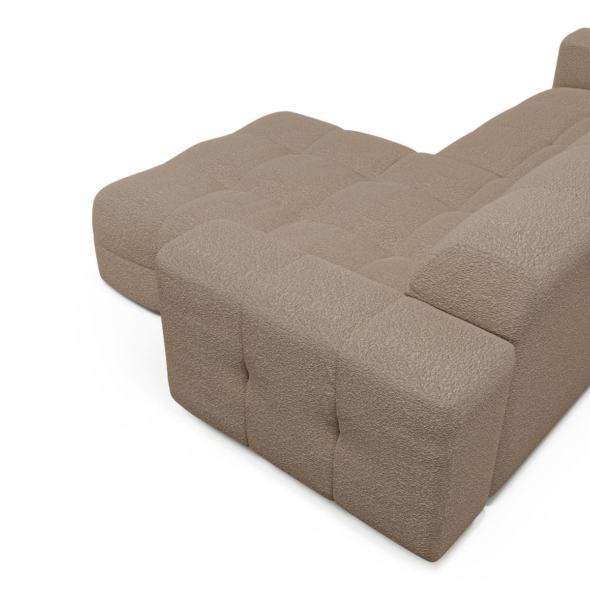 ECKSOFA RECHTS Bouclé-Stoff Taupe 230cm - Taupe, Textil (230/155cm) - Sia Home