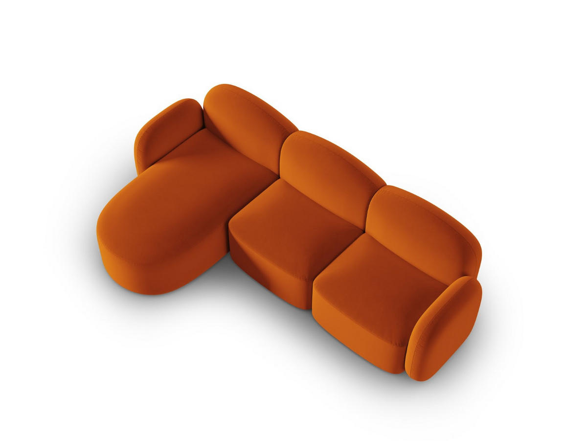 ECKSOFA links Blair aus Samt terrakotta 4 Sitzplätze - Terra cotta, Textil (155/272cm) - Micadoni