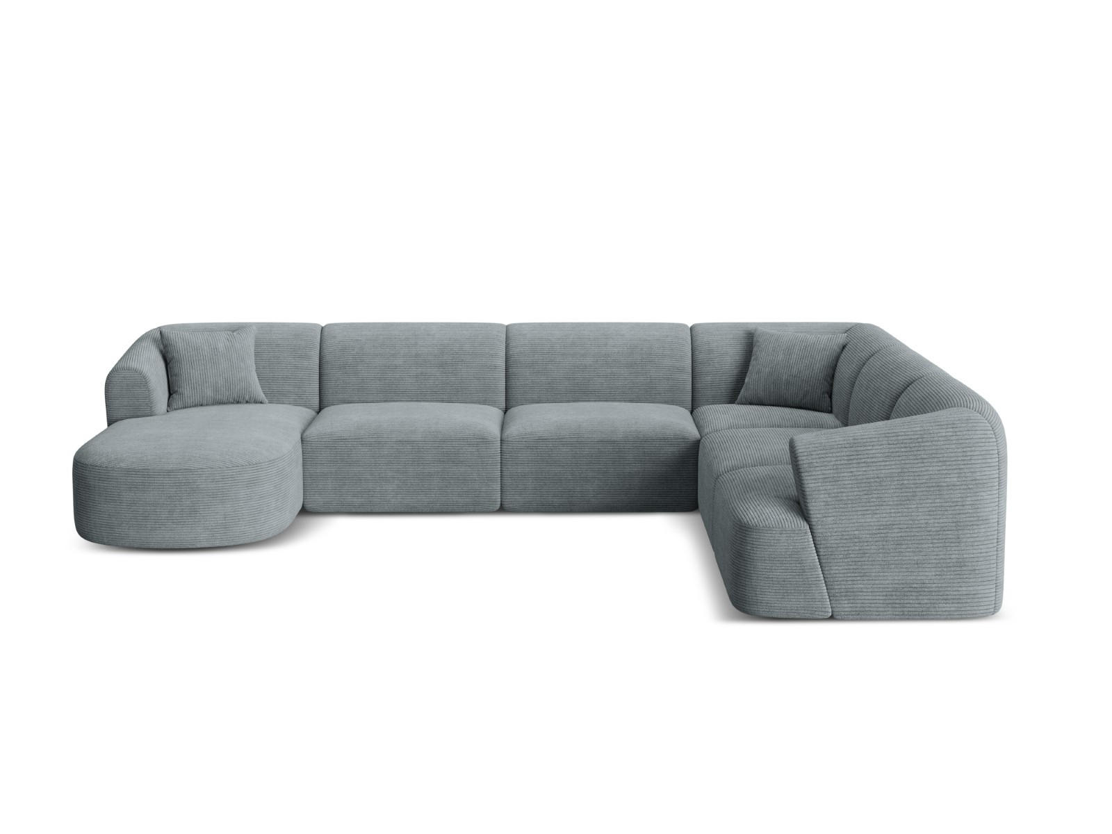 Cosmopolitan Design Modulares-Panoramasofa Dunkelgrau 255x70x330 cm