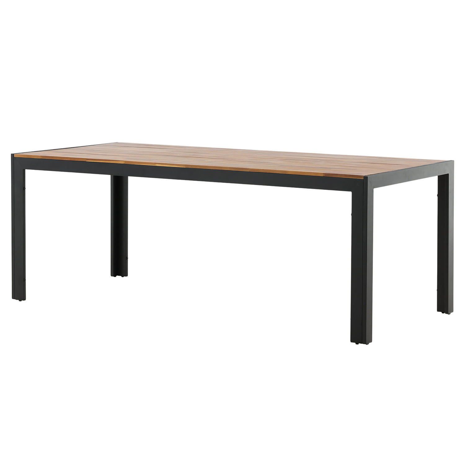 GARTENESSTISCH - Schwarz/Braun, Metall (205/90/75cm) - home24