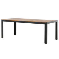GARTENESSTISCH - Schwarz/Braun, Metall (205/90/75cm) - home24