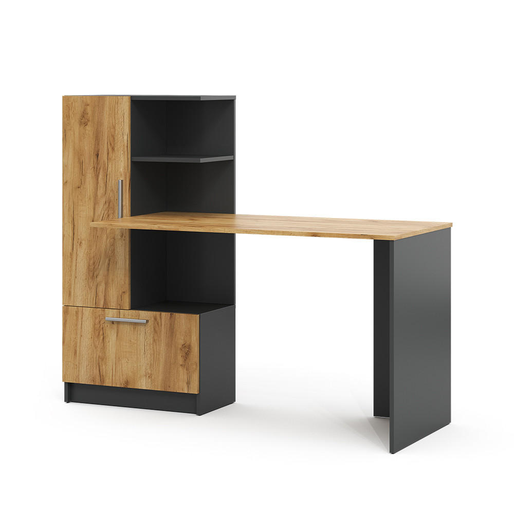 SCHREIBTISCH Tomy Anthrazit/Goldkraft Eiche 150 x 59 cm - Anthrazit/Eiche Wotan, Holzwerkstoff (59/150/120cm) - Vicco