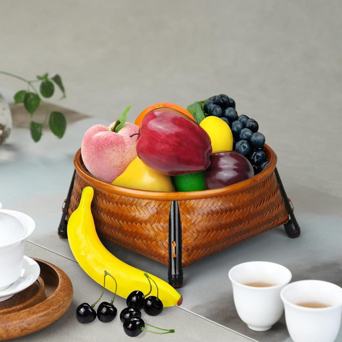 KÜNSTLICHE Früchte 12-teiliges Set - Multicolor, Kunststoff (7.6cm)