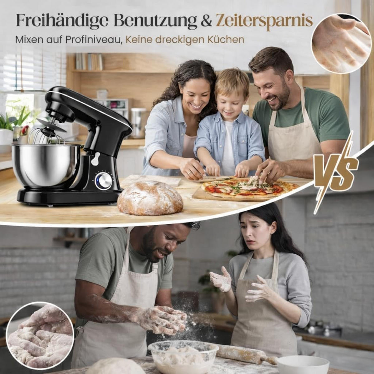 KÜCHENMASCHINE Coswig Ⅲ 45/23/37 cm - Schwarz, Metall (23/37/45cm) - Nettlife