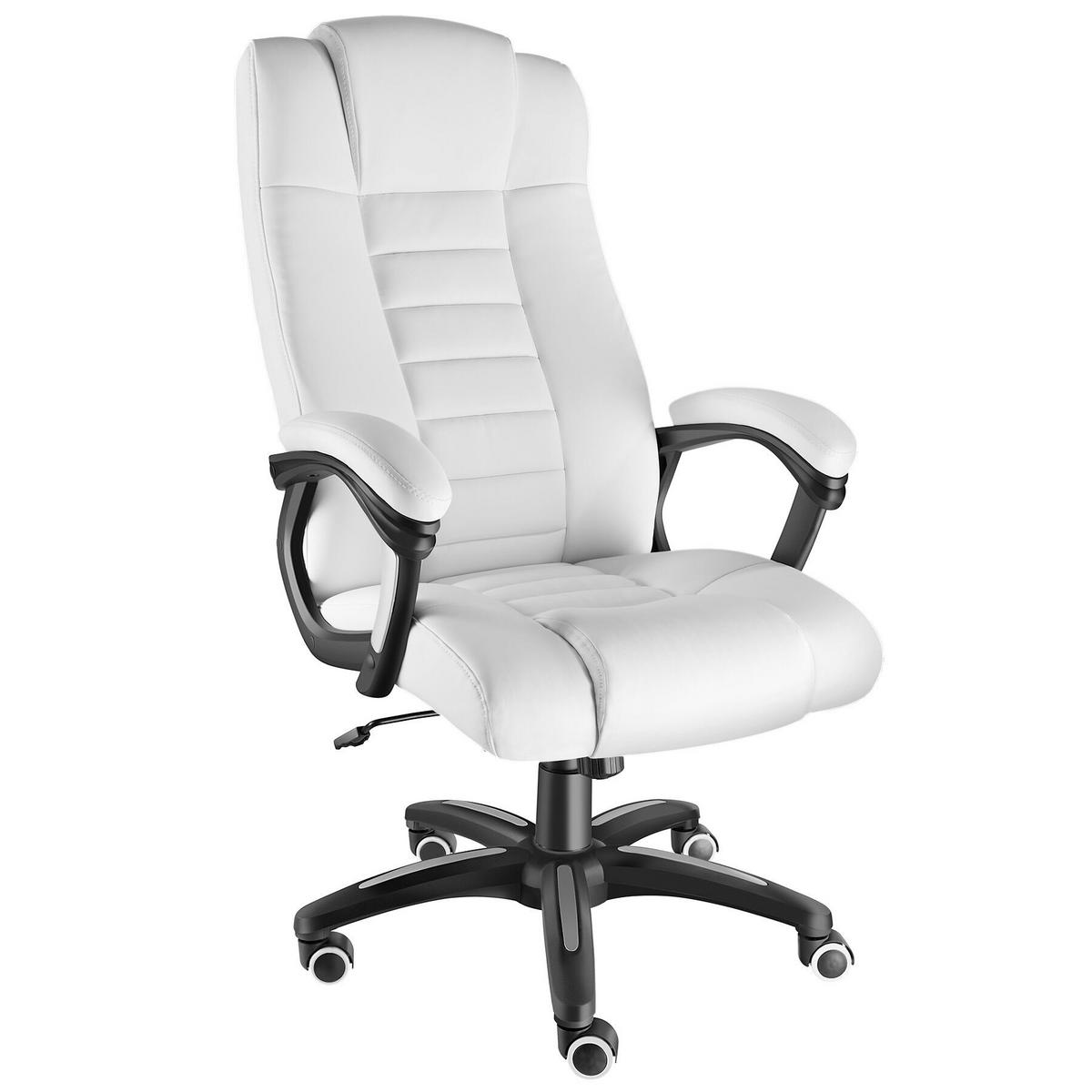 BÜROSTUHL Mafz, einstellbare Wippfunktion, weiß - Weiß, Textil (49/50/52cm) - tectake
