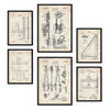 POSTER Set Mit 6 Plakaten Mit Messwerkzeug Patenten Im Vintage Stil A3 & A4 Rahmenlos - Klar, Papier (29/3cm) - Nacnic