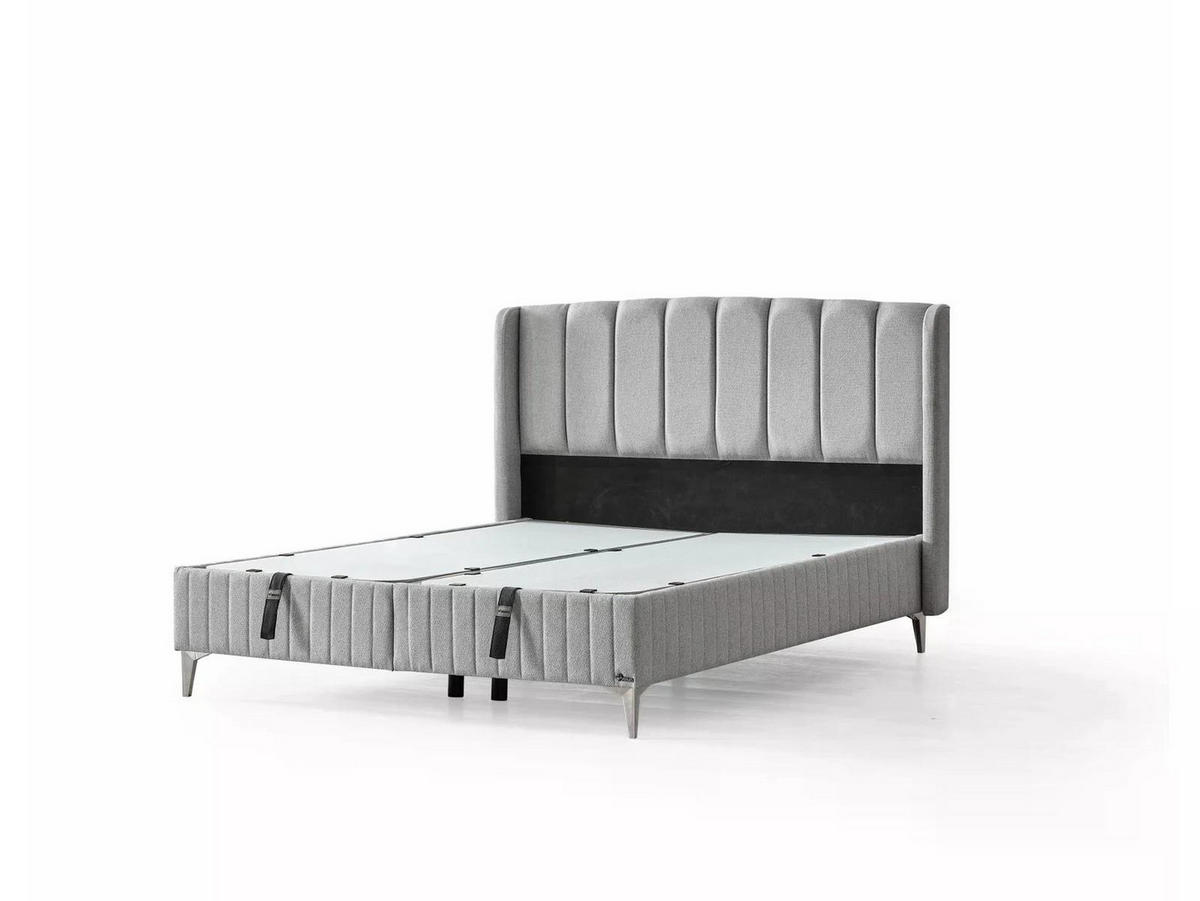 POLSTERBETTSET Alegra Master 120x200 Grau - Grau, Textil/Metall (120/200cm) - Villa Möbel