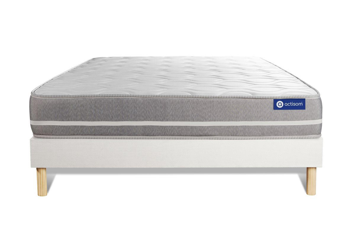 BETT Actimemo touch Memory-Schaum 180 x 220 cm h1 - Kit Bettgestell Weiß - Beige/Weiß, Karton/Holz (180/220cm) - ACTISOM