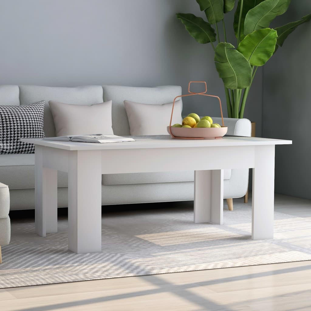 COUCHTISCH Weiß 100x60x42 cm Holzwerkstoff - Weiß, Holzwerkstoff (60/100/42cm) - furnicato