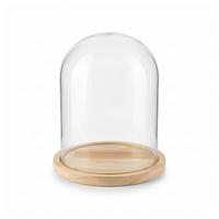 DEKOGLOCKE mit Glassturz Aura 23/23/30 cm - Beige, Glas (23/30/23cm) - SCENA LIVING