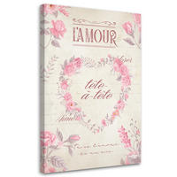 WANDBILD herzblumen shabby chic - Pink, Textil (40/60cm) - Feeby