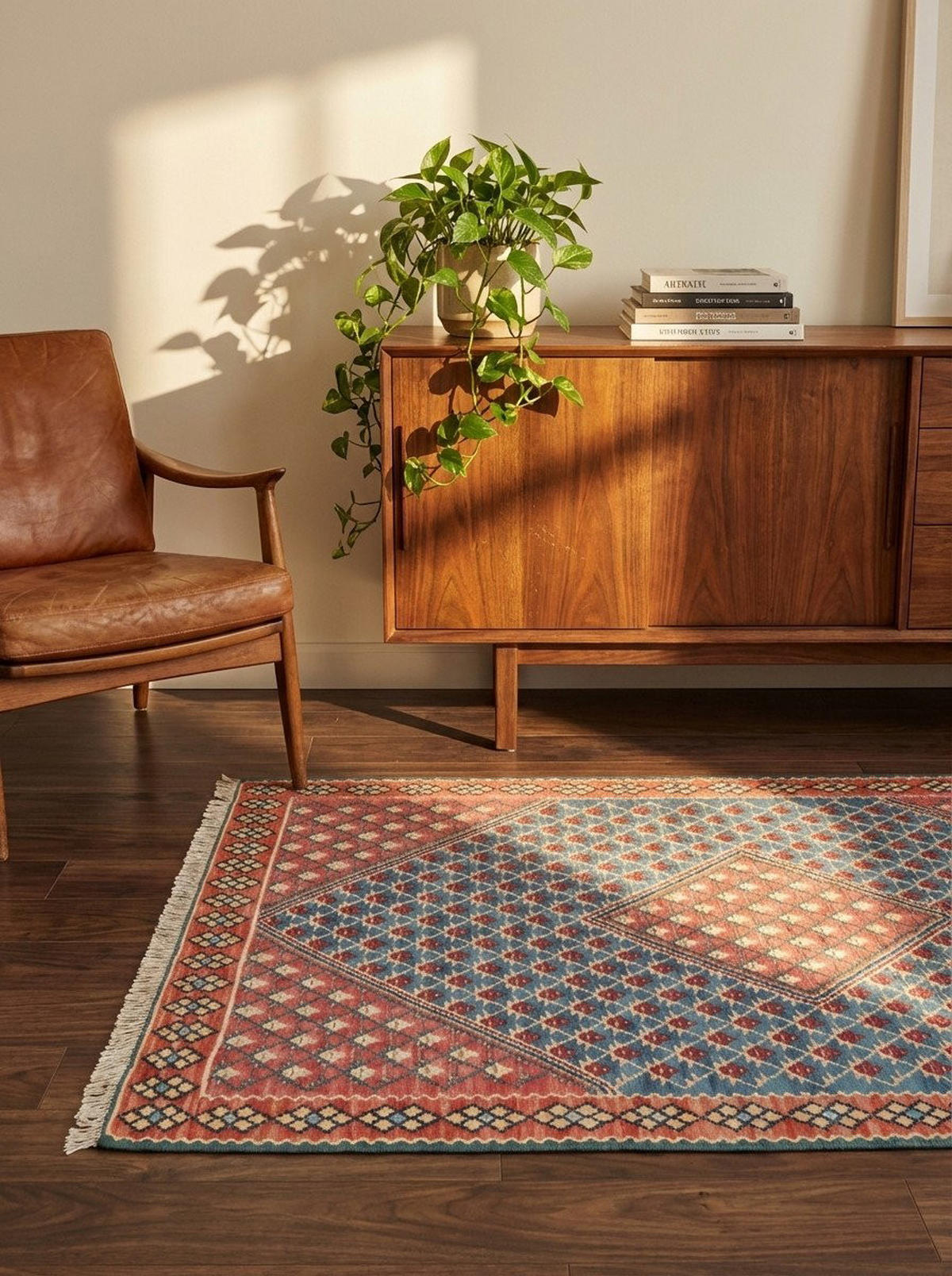 HANDWEBTEPPICH Kelim Senneh Blau 150/107 cm Schurwolle - Blau, Textil (107/150cm) - Looma