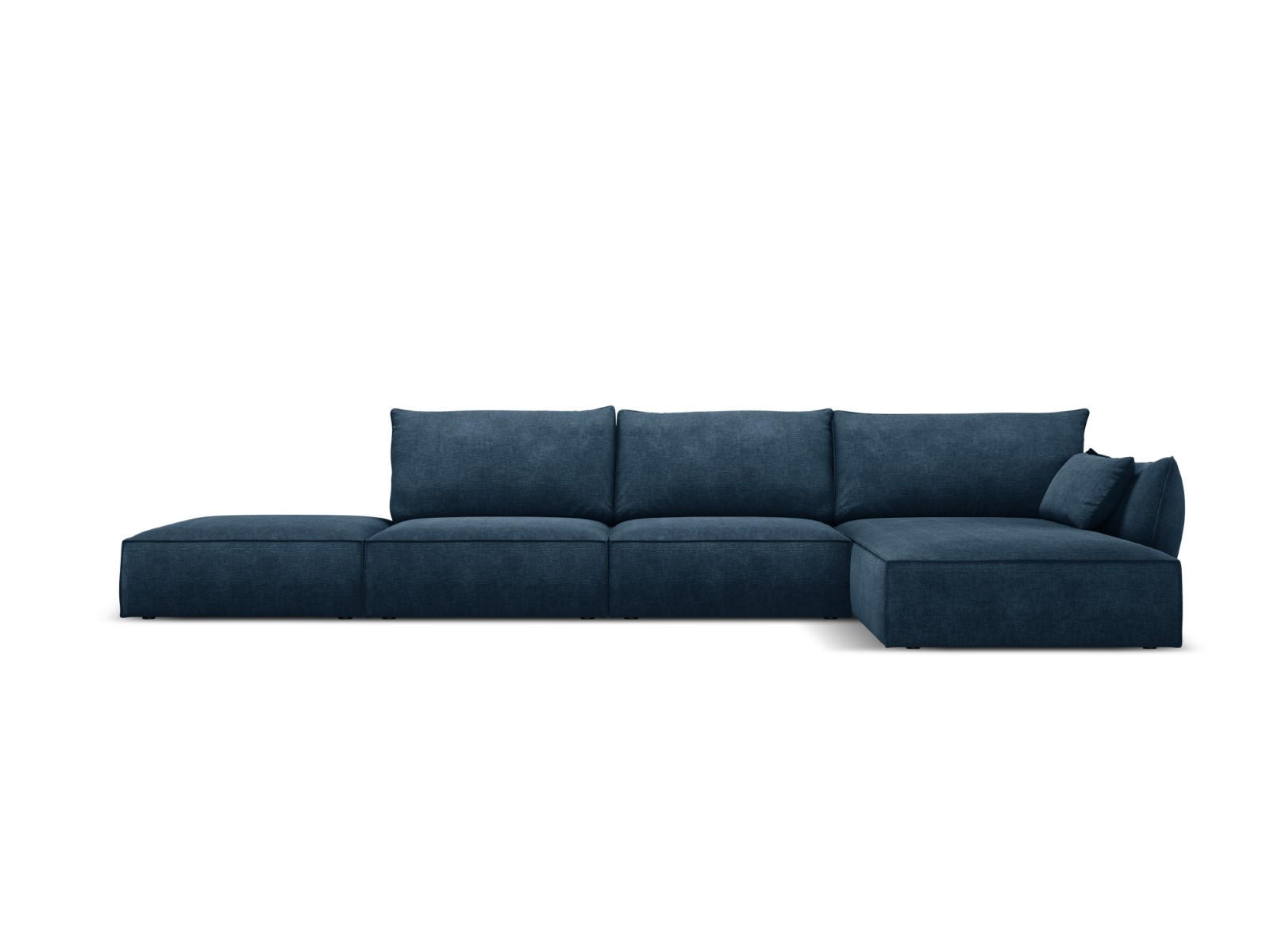 ECKSOFA rechts Kaelle aus Chenille-Stoff königsblau 5 Sitzplätze - Blau, Textil (171/364cm) - Micadoni
