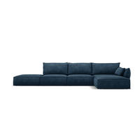 ECKSOFA rechts Kaelle aus Chenille-Stoff königsblau 5 Sitzplätze - Blau, Textil (171/364cm) - Micadoni
