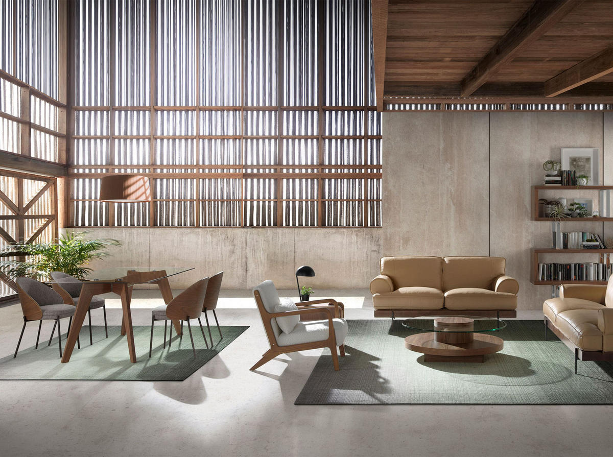 ESSTISCH Esstisch Rechteckig gehärtetes Glas aus Walnuss 160/95/76 cm - Transparent/Walnussfarben, Glas/Holz (95/160/76cm) - ANGEL CERDA