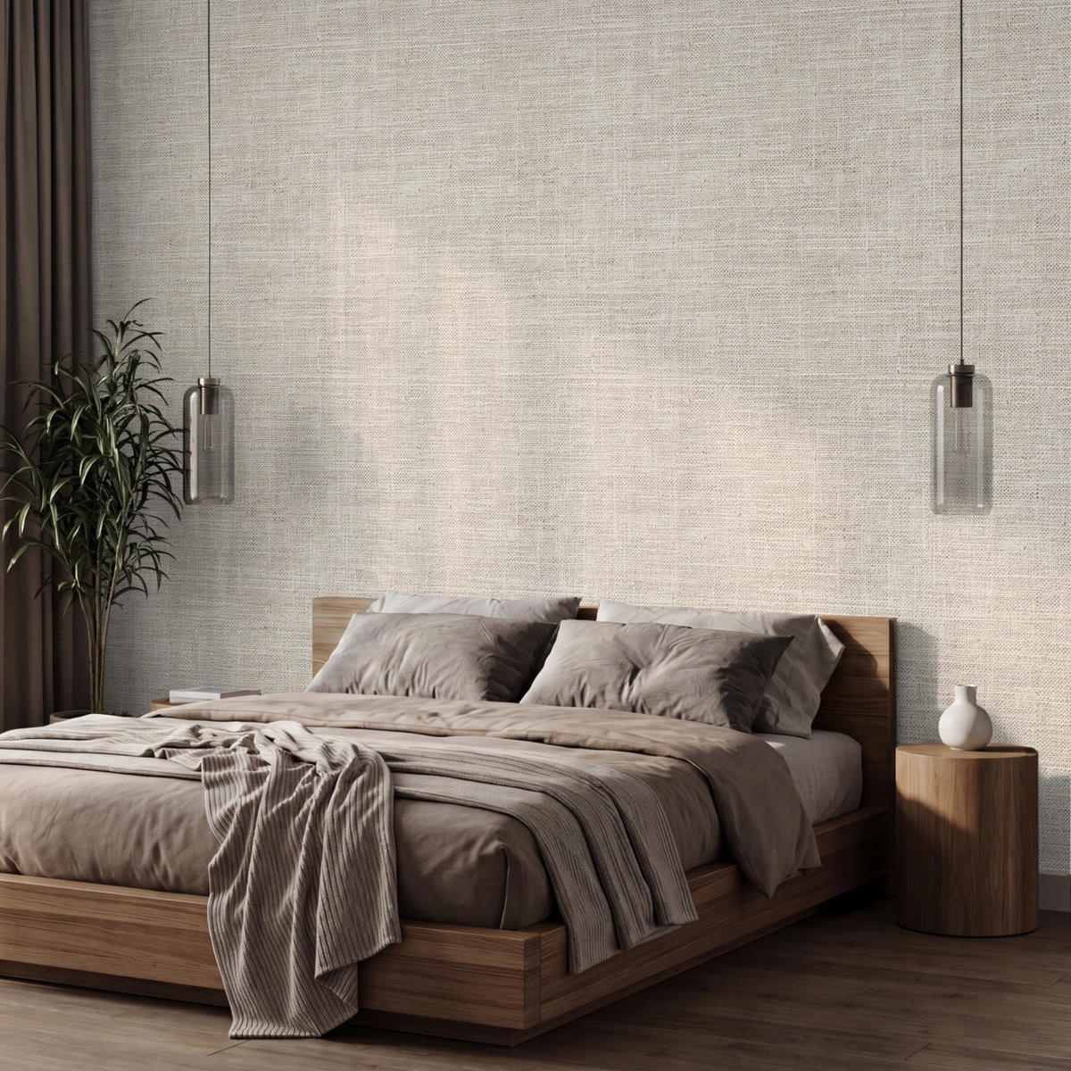 TAPETE - Leinen - Textur - Beige - 400x280 cm - Creme, Papier (400/280cm) - OnlyWow