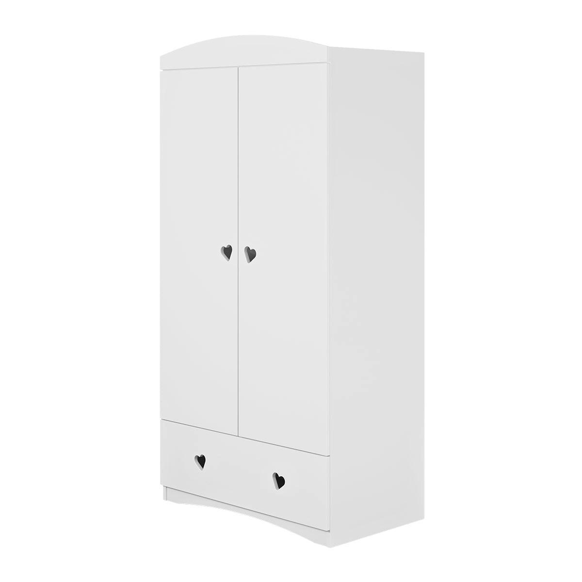 SKRIŇA 2 dvere Biela - biela, kompozitné drevo (90/187/57cm) - Petits-meubles