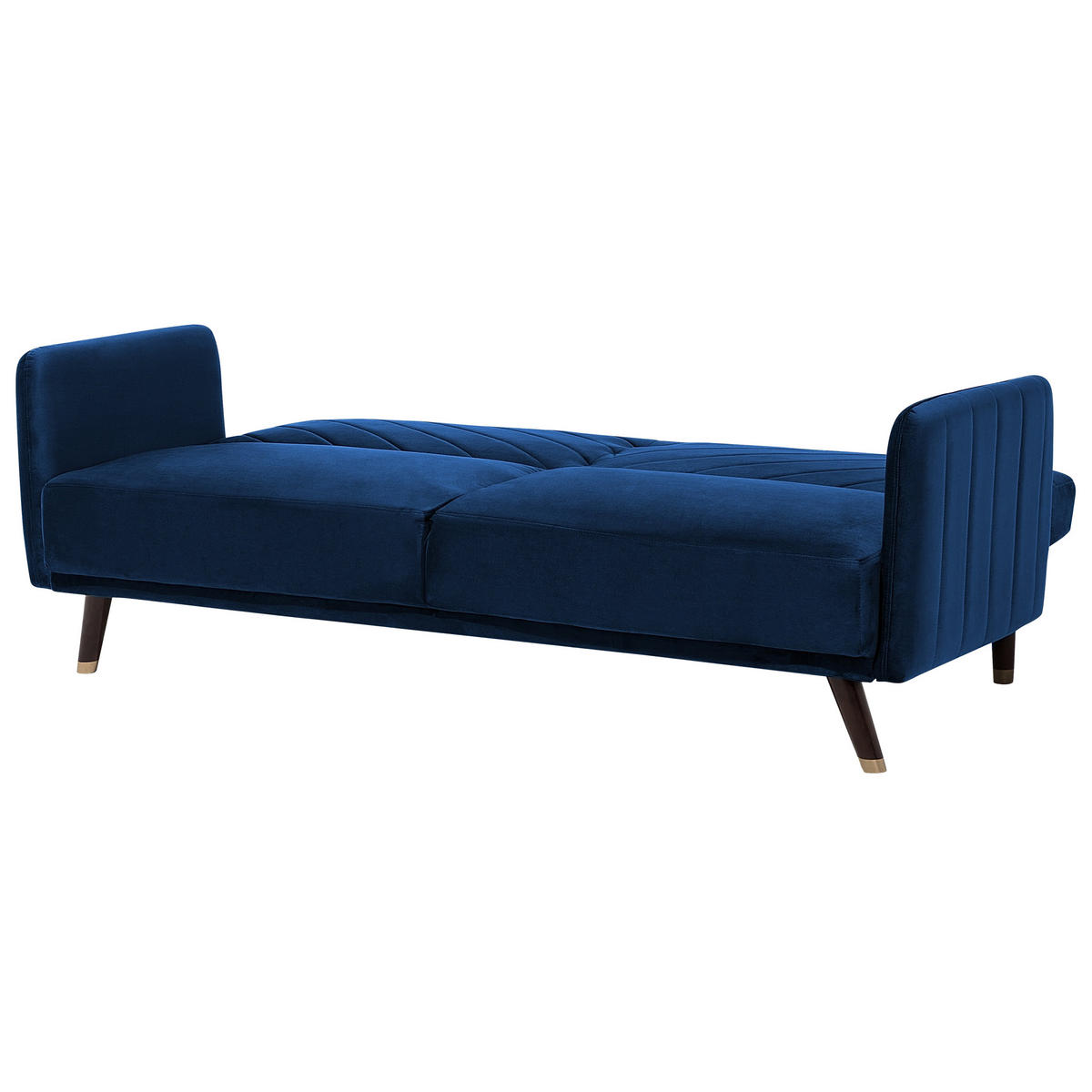 3-SITZER-SCHLAFSOFA Samtstoff Blau Senja - Hellblau, Textil (200/87/95cm) - Beliani