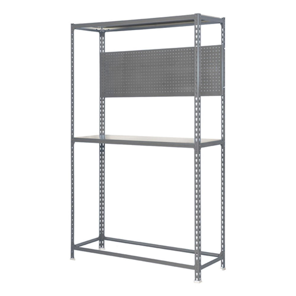 REIFENREGAL mit Arbeitsfläche Metal Shark NO.4 HxBxT 200 x 100 x 40 cm 6 Reifen Grau - Grau, Metall (100/200/40cm) - PROREGAL