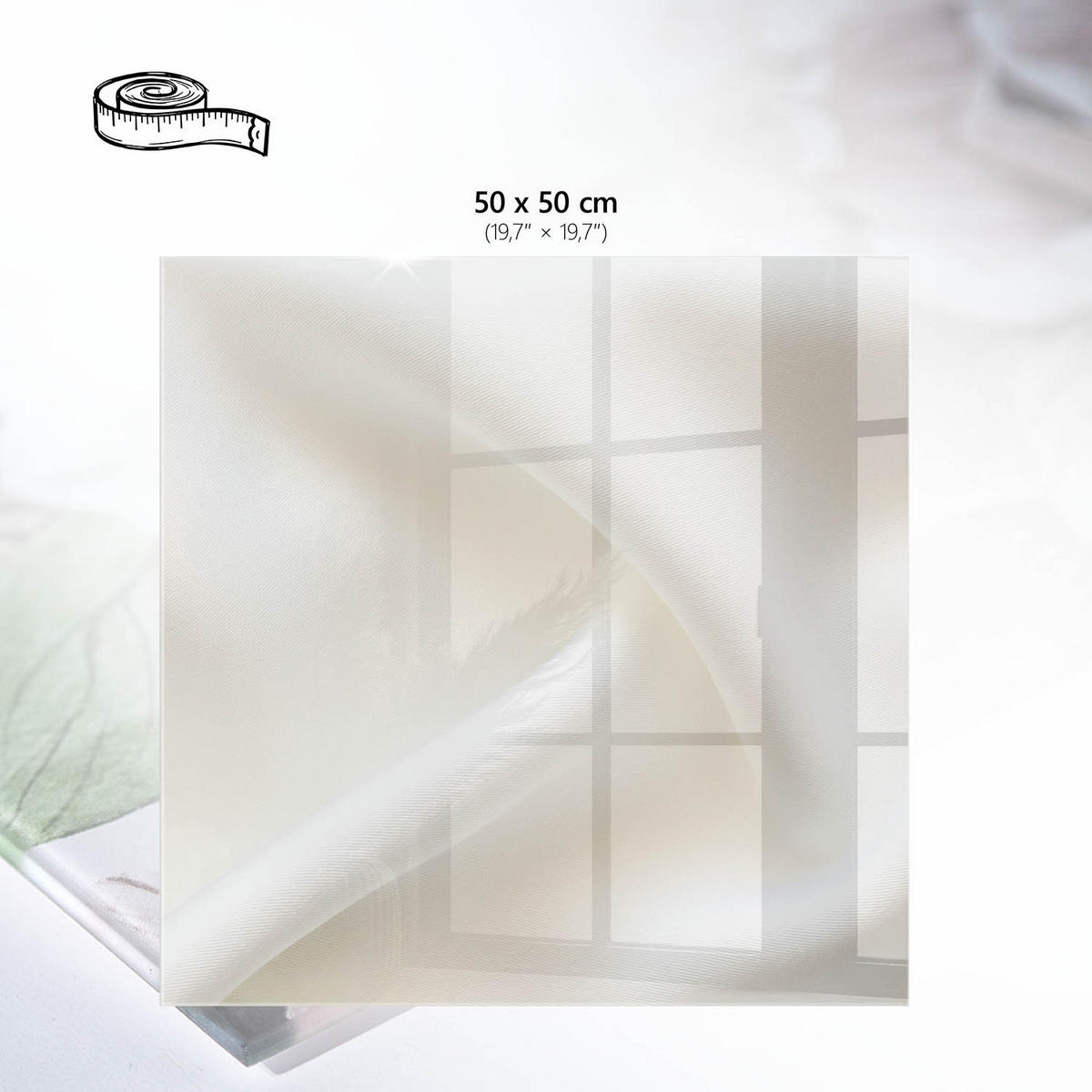 TISCHPLATTE 50x50 cm – Erstelltes Material - Beige, Glas (50/50/0.4cm) - Wallfluent