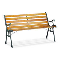 GARTENBANK - Braun, Holz/Metall (126/73.5/52.5cm) - Relaxdays