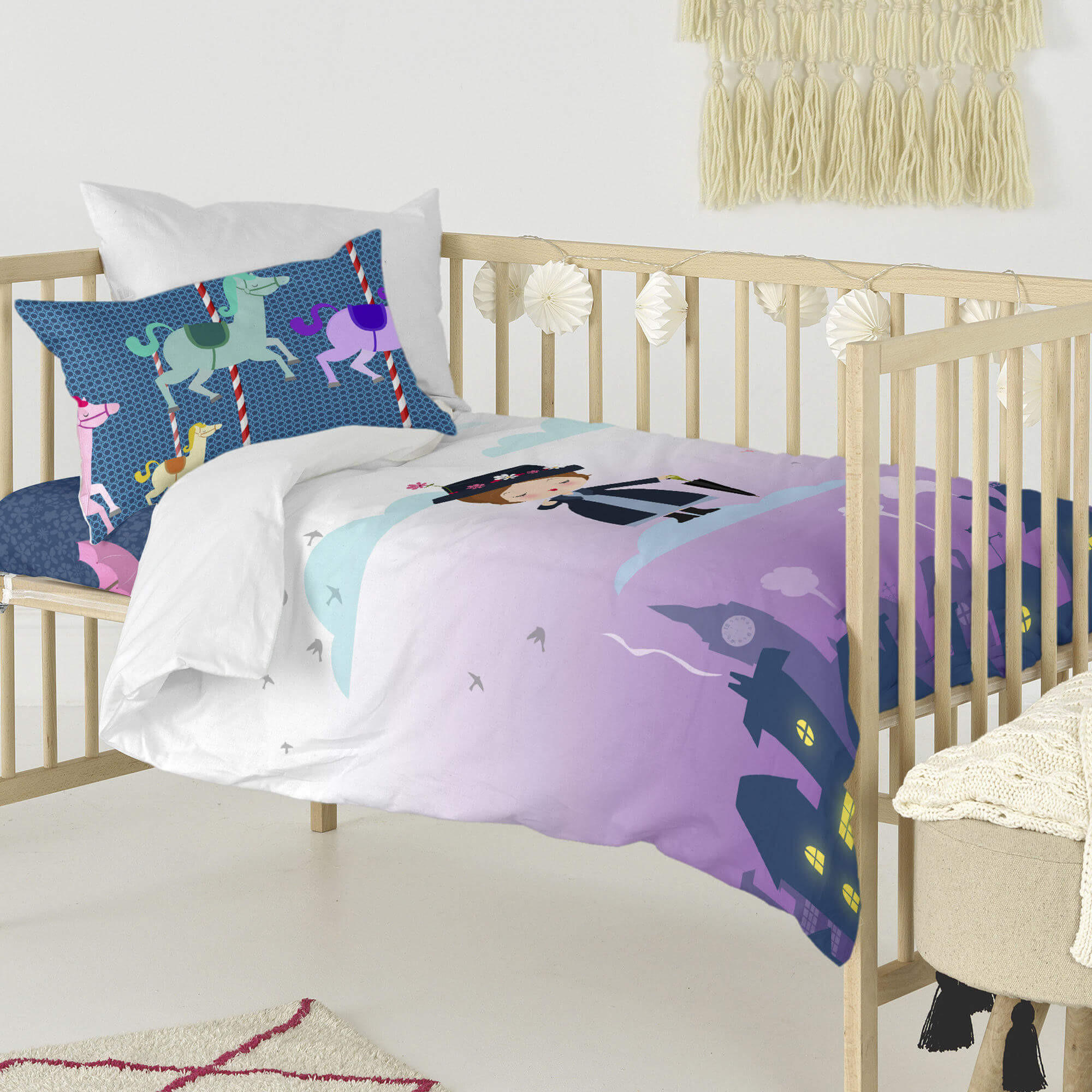 BETTBEZUG 2er-Set teiliges nanny 100x135 cm (kinderbett) mehrfarbig - Multicolor, Textil (100/135cm) - Happy Friday