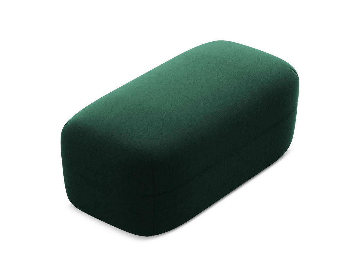 POUF Samt Stoff Grün - Dunkelgrün/Schwarz, Kunststoff/Textil (92/40/48cm) - Makamii
