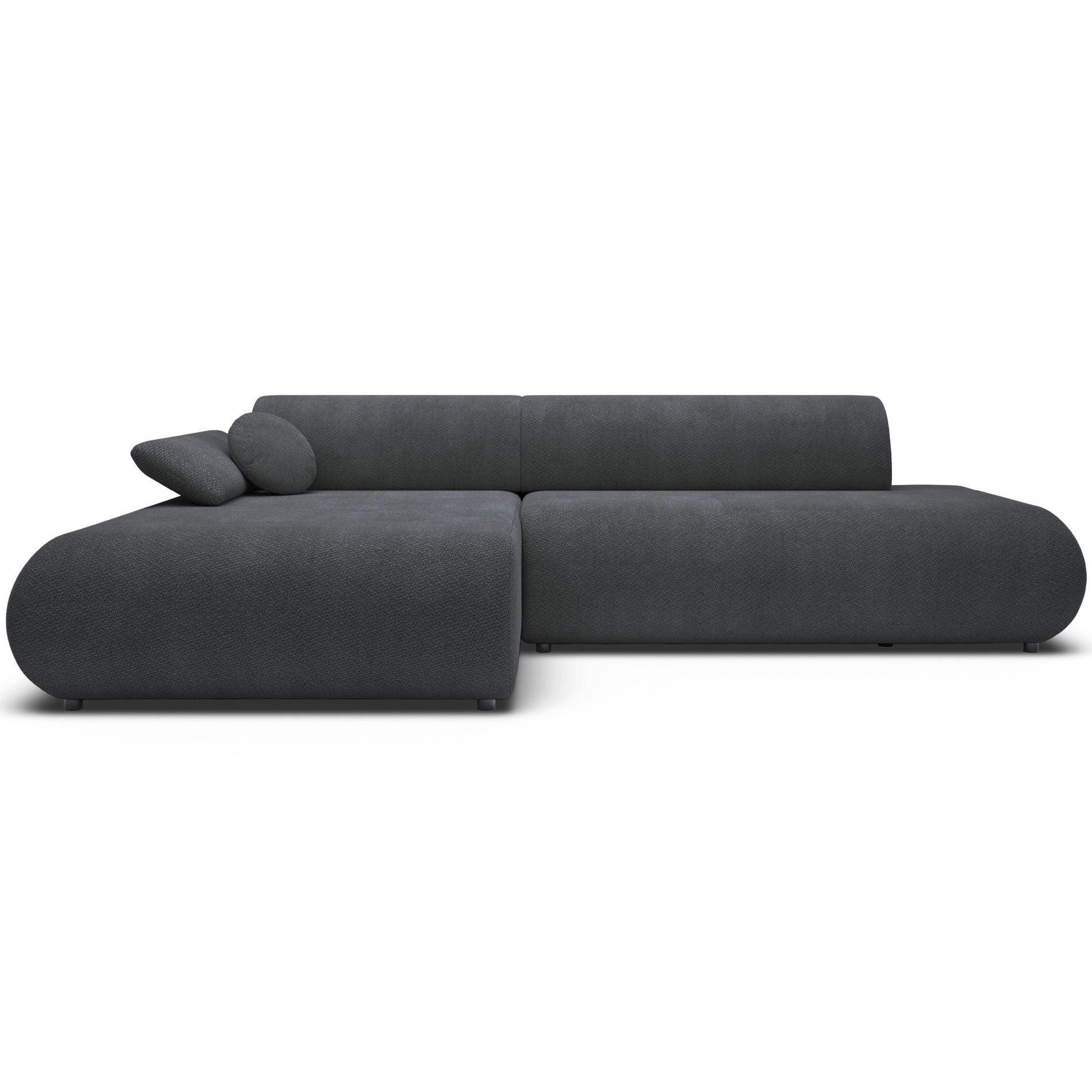 ECKSOFA Armone Graphit Chenille - Schwarz, Kunststoff/Textil (286/173.5cm) - Selsey