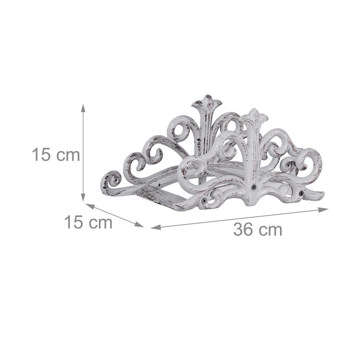 SCHLAUCHHALTER - Weiß, Metall (36/15/15cm) - Relaxdays
