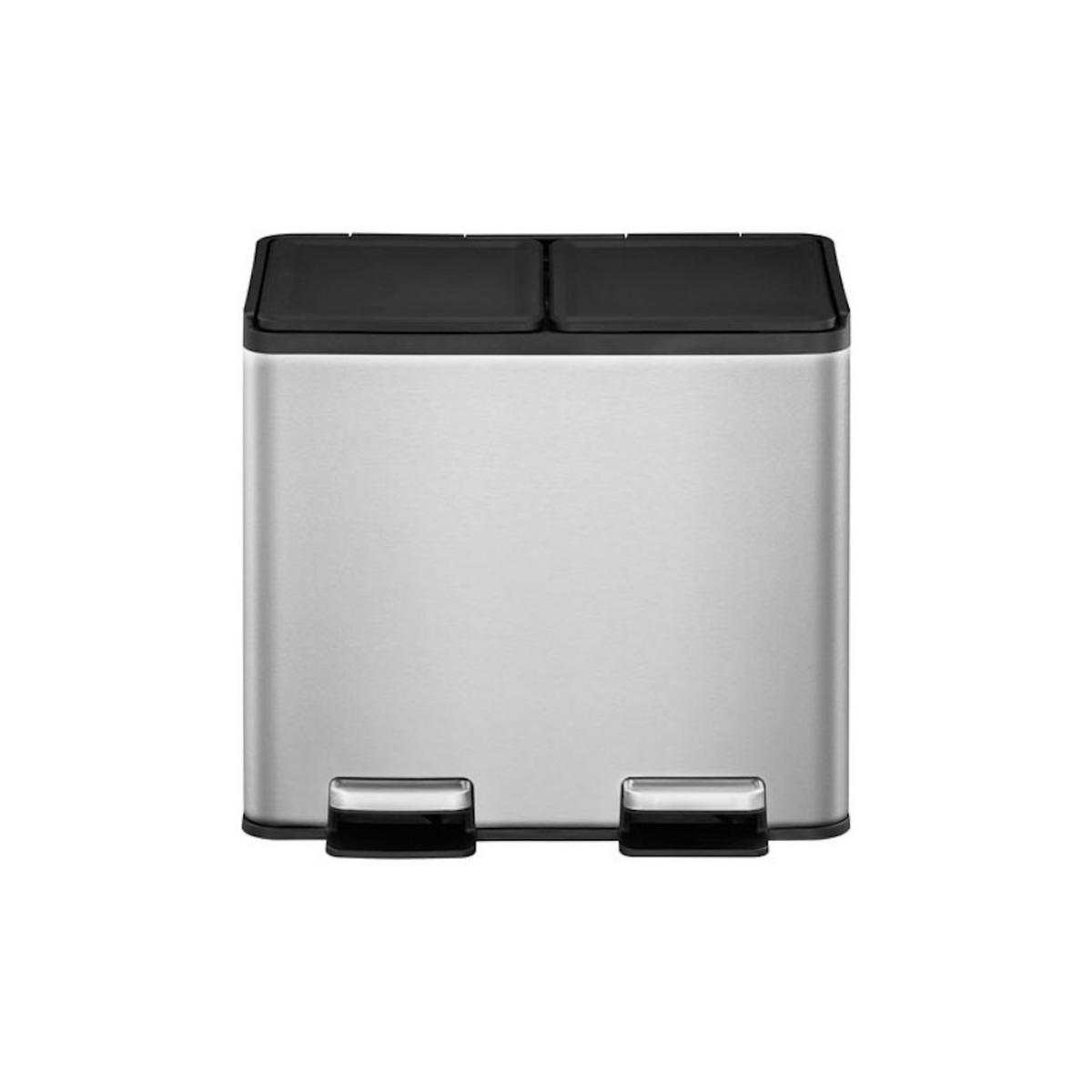 MÜLLEIMER rechteckig 20 Liter 37x40,3x33,2 cm Silber - Silberfarben, Metall (40.3/36.9/33.2cm) - PROREGAL