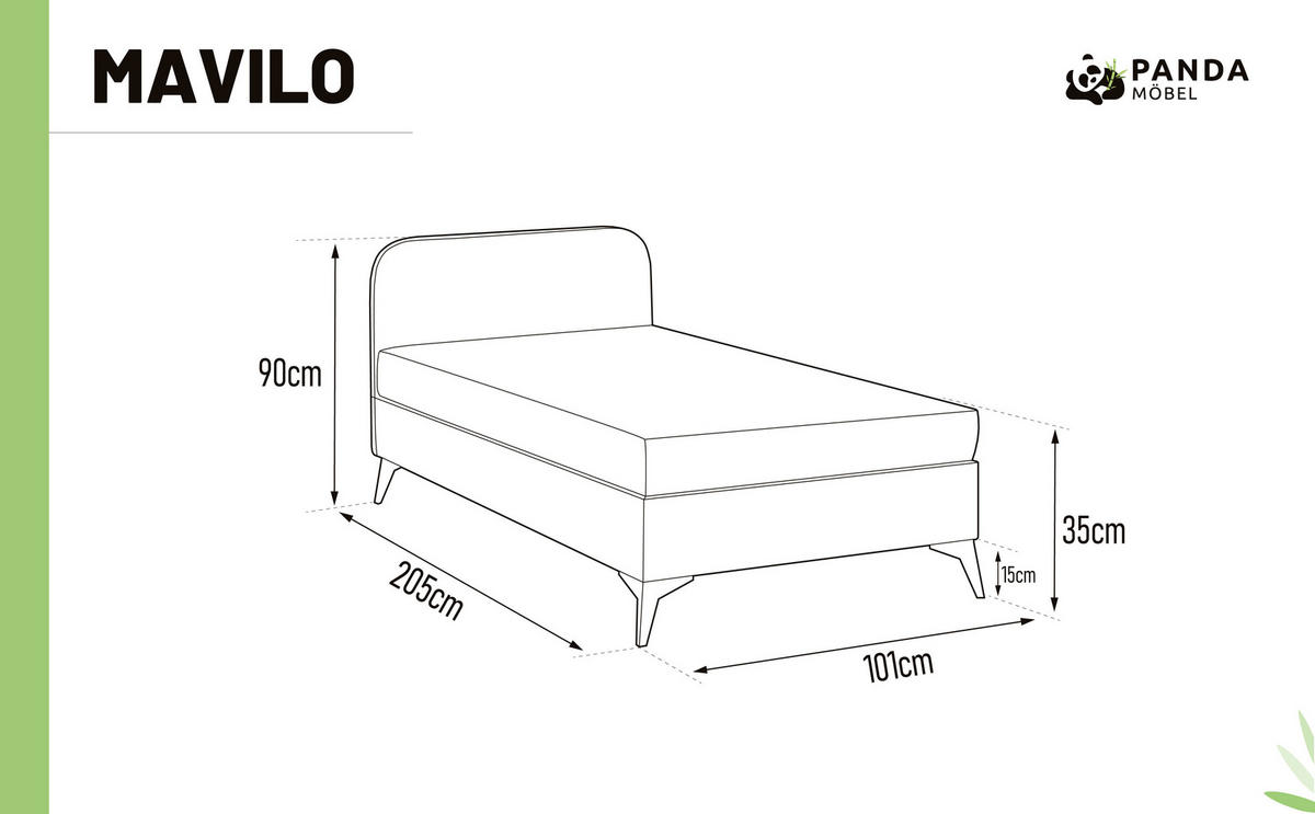 POLSTERBETT Mavilo 100 x 200 cm mit Bettkasten und Lattenrost ohne matratze - schwarz - Schwarz, Holz (100/200cm) - Panda Möbel