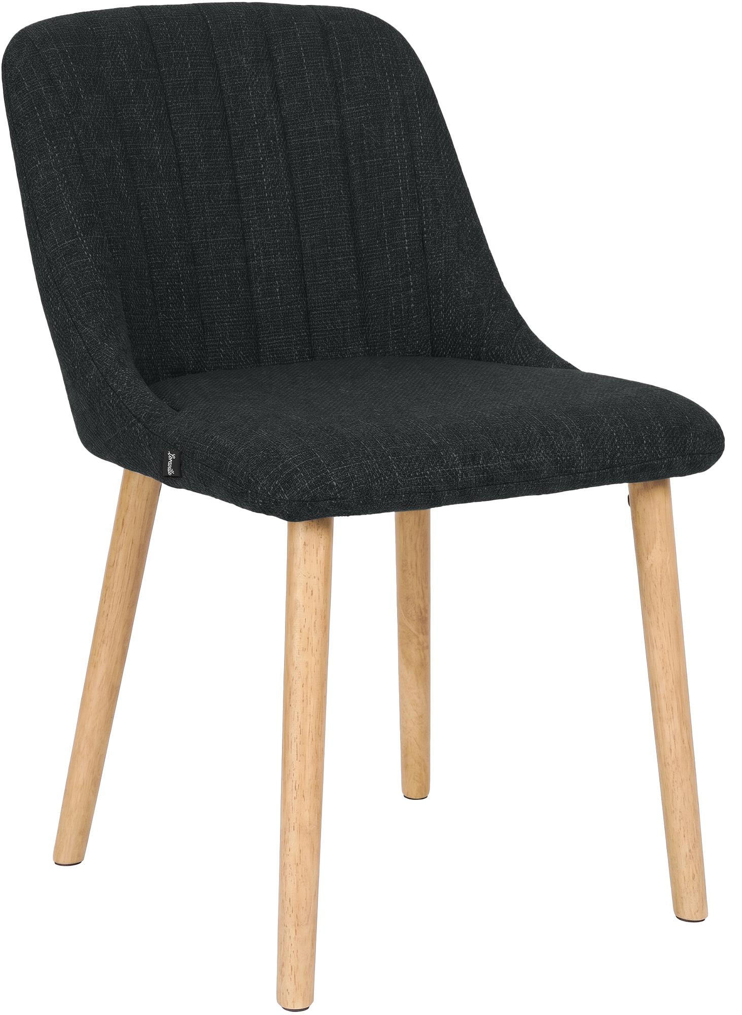 ESSZIMMERSTUHL Stoff Anthrazit - Eukalyptusholzfarben/Anthrazit, Holz/Textil (49/82/56cm) - CLP