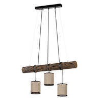 HÄNGELEUCHTE FABIOLA Holzoptik Braun - Braun, Holz (65/13/140cm)